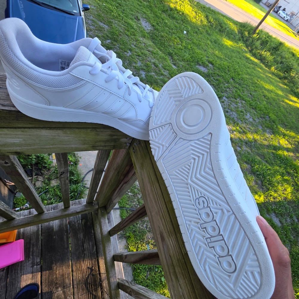 Adidas Hoops 3.0 Low Classic Vintage Mens Shoes Triple White GW3036 Size 11 - Picture 8 of 8